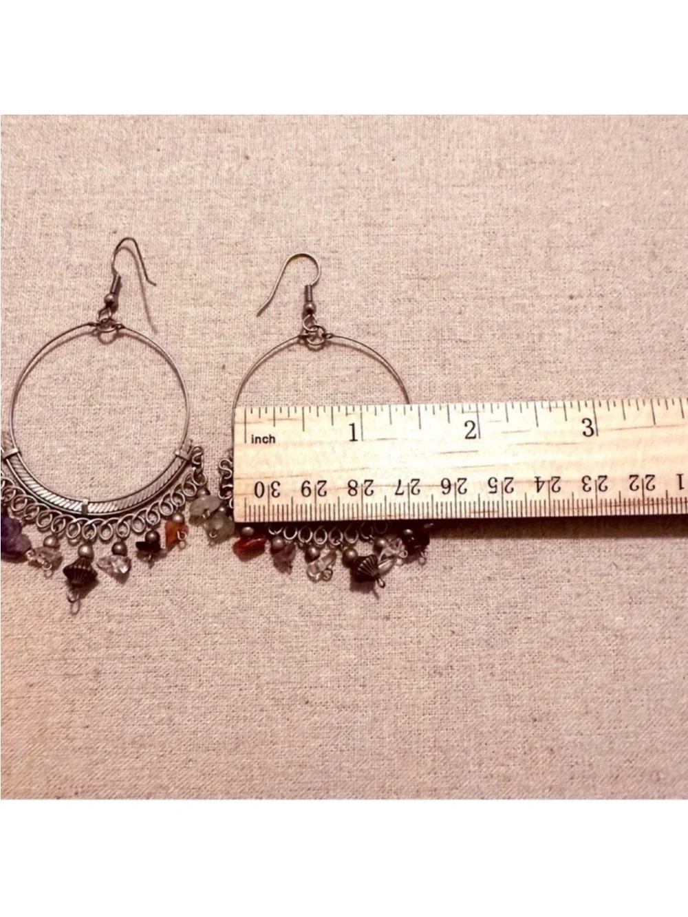 BP | Earrings | Matte Vintage Silver Earrings with Semi-Precious Gemston…